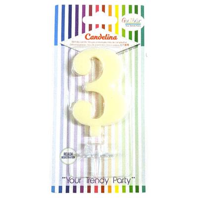 CANDELINA GIVI ITALIA CM.9,5 C/SUPPORTO N.3 AVORIO 06613