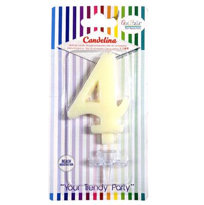 CANDELINA GIVI ITALIA CM.9,5 C/SUPPORTO N.4 AVORIO 06614