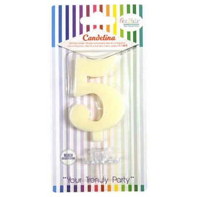 CANDELINA GIVI ITALIA CM.9,5 C/SUPPORTO N.5 AVORIO 06615