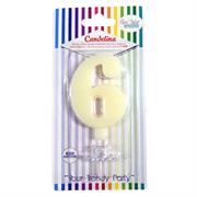 CANDELINA GIVI ITALIA CM.9,5 C/SUPPORTO N.6 AVORIO 06616