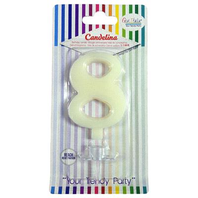 CANDELINA GIVI ITALIA CM.9,5 C/SUPPORTO N.8 AVORIO 06618