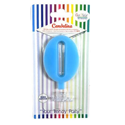 CANDELINA GIVI ITALIA CM.9,5 C/SUPPORTO N.0 AZZURR 06620