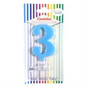 CANDELINA GIVI ITALIA CM.9,5 C/SUPPORTO N.3 AZZURR 06623