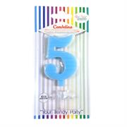 CANDELINA GIVI ITALIA CM.9,5 C/SUPPORTO N.5 AZZURR 06625