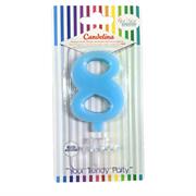 CANDELINA GIVI ITALIA CM.9,5 C/SUPPORTO N.8 AZZURR 06628