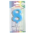 CANDELINA GIVI ITALIA CM.9,5 C/SUPPORTO N.8 AZZURR 06628