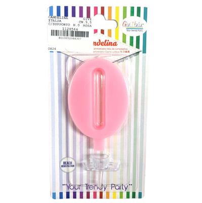 CANDELINA GIVI ITALIA CM.9,5 C/SUPPORTO N.0 ROSA 06630