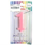 CANDELINA GIVI ITALIA CM.9,5 C/SUPPORTO N.1 ROSA 06631