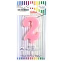 CANDELINA GIVI ITALIA CM.9,5 C/SUPPORTO N.2 ROSA 06632