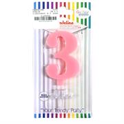 CANDELINA GIVI ITALIA CM.9,5 C/SUPPORTO N.3 ROSA 06633