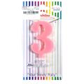 CANDELINA GIVI ITALIA CM.9,5 C/SUPPORTO N.3 ROSA 06633