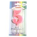 CANDELINA GIVI ITALIA CM.9,5 C/SUPPORTO N.5 ROSA 06635