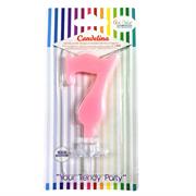 CANDELINA GIVI ITALIA CM.9,5 C/SUPPORTO N.7 ROSA 06637