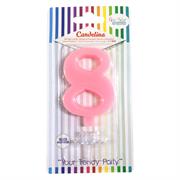 CANDELINA GIVI ITALIA CM.9,5 C/SUPPORTO N.8 ROSA 06638