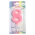 CANDELINA GIVI ITALIA CM.9,5 C/SUPPORTO N.8 ROSA 06638