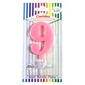 CANDELINA GIVI ITALIA CM.9,5 C/SUPPORTO N.9 ROSA 06639