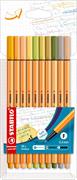 ASTUCCIO 10 STABILO POINT 88 PASTEL FINLINER 8810-22