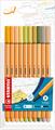 ASTUCCIO 10 STABILO POINT 88 PASTEL FINLINER 8810-22