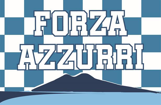 BANDIERA 70X50 FORZA AZZURRI VESUVIO
