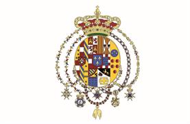 BANDIERA BIANCA STEMMA BORBONICO 70X50