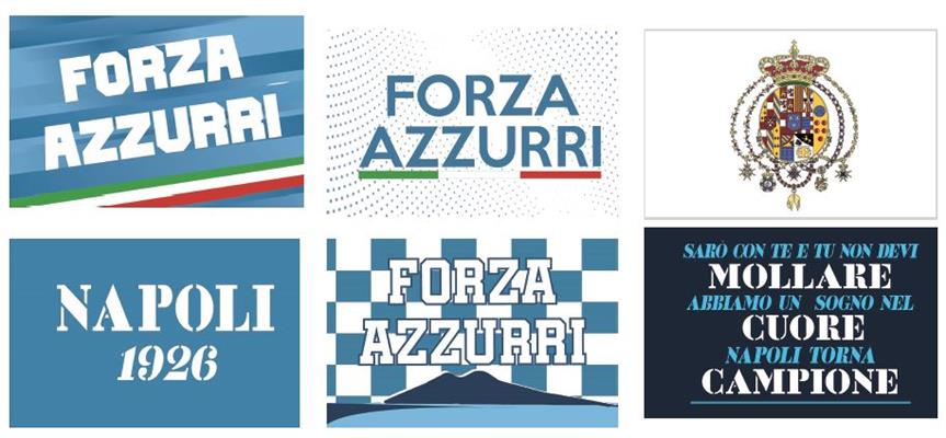 ADESIVI A4 PVC FORZA NAPOLI 6 PEZZI ASSORTITI