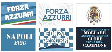 ADESIVI A6 PVC FORZA NAPOLI 6 PEZZI ASSORTITI