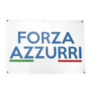 BANNER PVC 70X100 FORZA AZZURRI FONDO BIANCO 4 OCCHIELLI