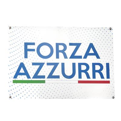 BANNER PVC 70X100 FORZA AZZURRI FONDO BIANCO 4 OCCHIELLI