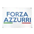 BANNER PVC 70X100 FORZA AZZURRI FONDO BIANCO 4 OCCHIELLI