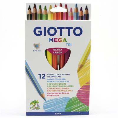 PASTELLI GIOTTO MEGA TRIANGOLARI 12 COLORI
