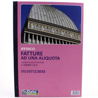 BLOCCO FATTURE 1 ALIQUOTA 3 COPIE A4 FF33+33+33 1671C303