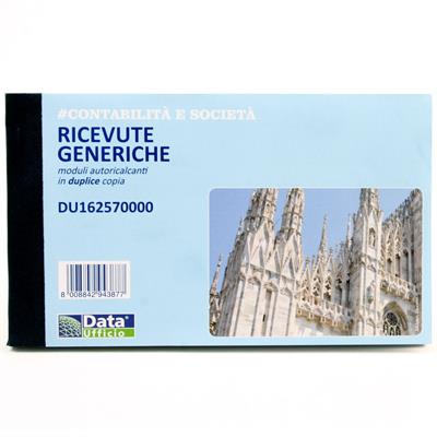 BLOCCO RICEVUTE GENERICHE FOGLI 50+50 10X16,8 DU16257000