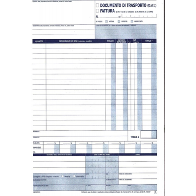 BLOCCO D.D.T./FATTURA A4 3COPIE FF.33+33+33 16874CD33