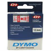 NASTRI DYMO D1 MM.12 X 7 ROSSO/TRASPARENTE