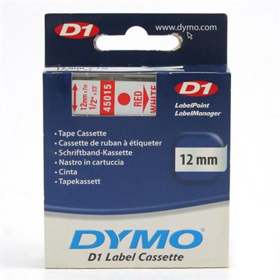 NASTRI DYMO D1 MM.12 X 7 ROSSO/BIANCO