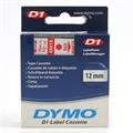 NASTRI DYMO D1 MM.12 X 7 ROSSO/BIANCO