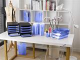 CESTINO GETTACARTE LINICOLOR TRASLUCIDO BLU GHIACCIO