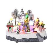 PISTA DI PATTINAGGIO SU GHIACCIO NATALE A LED 26X23X19CM
