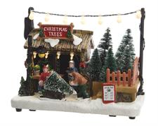 SCENARIO LED VENDITA ALBERO NATALE 18X10.5X14 BIANCO
