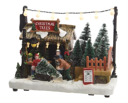 SCENARIO LED VENDITA ALBERO NATALE 18X10.5X14 BIANCO