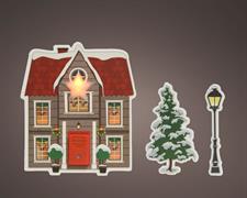 DECORAZIONE PER FINESTRE A LED CASA LAMPIONE ALBERO