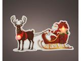 DECORAZIONE PER FINESTRE A LED BABBO NATALE CON RENNA