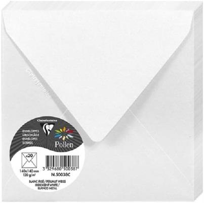 BUSTE 140X140 PZ.20 GR.120 IRIDESCENTE BIANCO