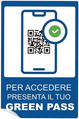ADESIVO A4 INGRESSO GREEN PASS LOGO CELLULARE