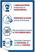 ADESIVO A4 ADEMPIMENTI GREEN PASS INGRESSO REGOLE