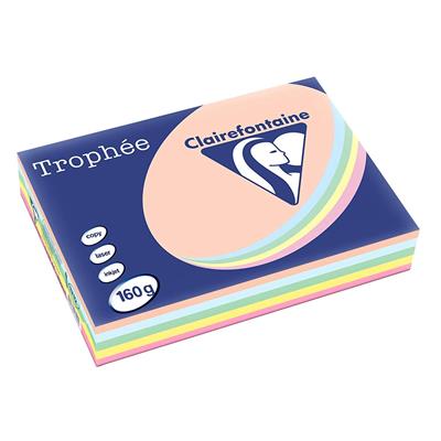 CARTA TROPHEE A4 GR.160 COLORI PASTELLO ASSORT 250 FOGLI