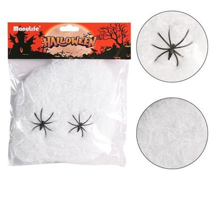 DECORAZIONE DI RAGNATELA BIANCA PER HALLOWEEN 20G