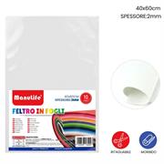 FOGLIO FELTRO 40X60CM 2MM BIANCO 621414