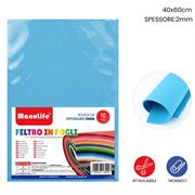 FOGLIO FELTRO 40X60CM 2MM CELESTE 621420