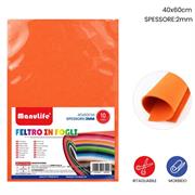 FOGLIO FELTRO 40X60CM 2MM ARANCIO 621422